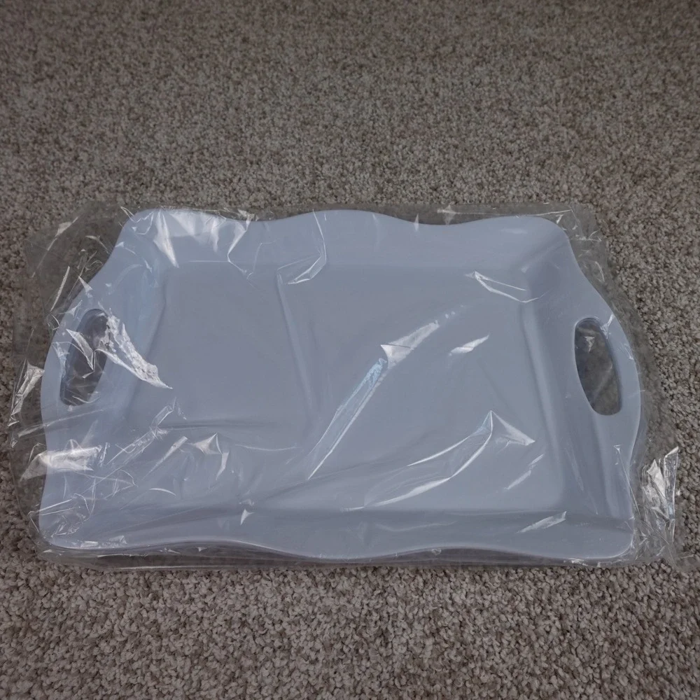 55 Kitchen‎ Premium White Serving Trays Set of 3 Rectangular 15x10 with Handles
